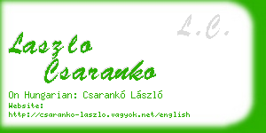 laszlo csaranko business card
